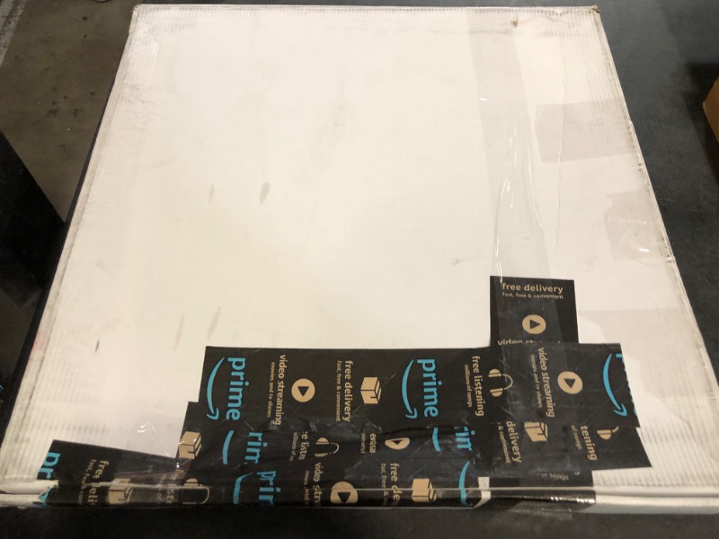 Photo 1 of 20×20 Inches Oversize Extra Large Sturdy Glossy White Acrylic Serving Tray King Size Decorative Big Ottoman Trays with Cut Out Handles Water Proof Bed Tray Coffee Counter Top Organizer