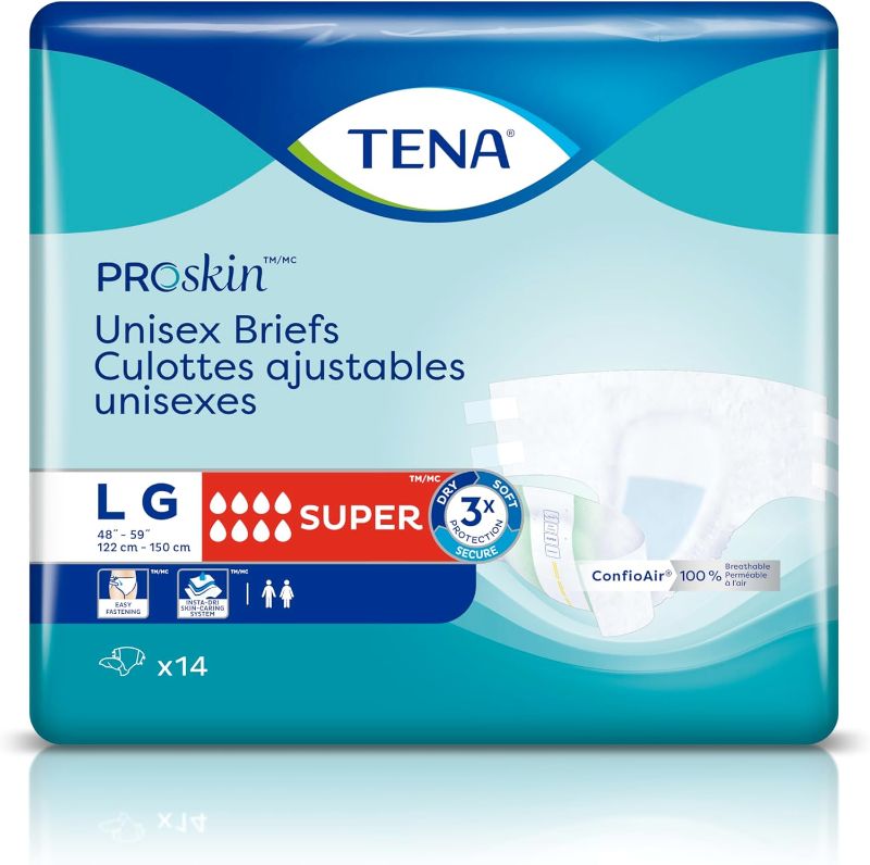 Photo 1 of TENA ProSkin Unisex Adult Diapers with Tabs, Maximum Absorbency, Large, 14 ct