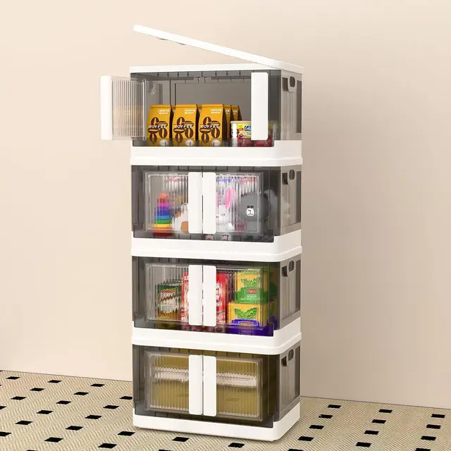 Photo 1 of HoneySky 8.5 Gallon Storage Bins with Lids and Wheels, Stackable & Collapsible Closet Organizers and Storage, Foldable Storage