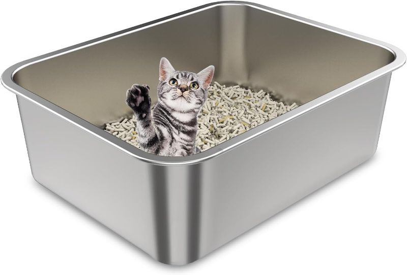 Photo 1 of NEW** Stainless Steel Cat Litter Box – Durable, Easy to Clean, Rust-Resistant, Eco-Friendly, Ideal for Cats