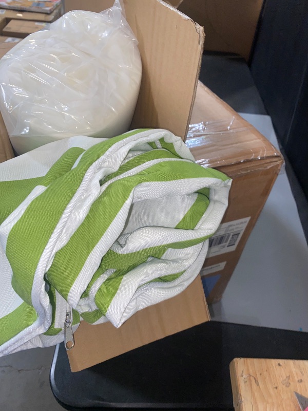 Photo 1 of Only choice 2 Pcs Set Outdoor Lounge Chair Cushions Patio Chaise Lounge Chair Replacement Cushions Furniture Seat Cushions(Green White Striped)
