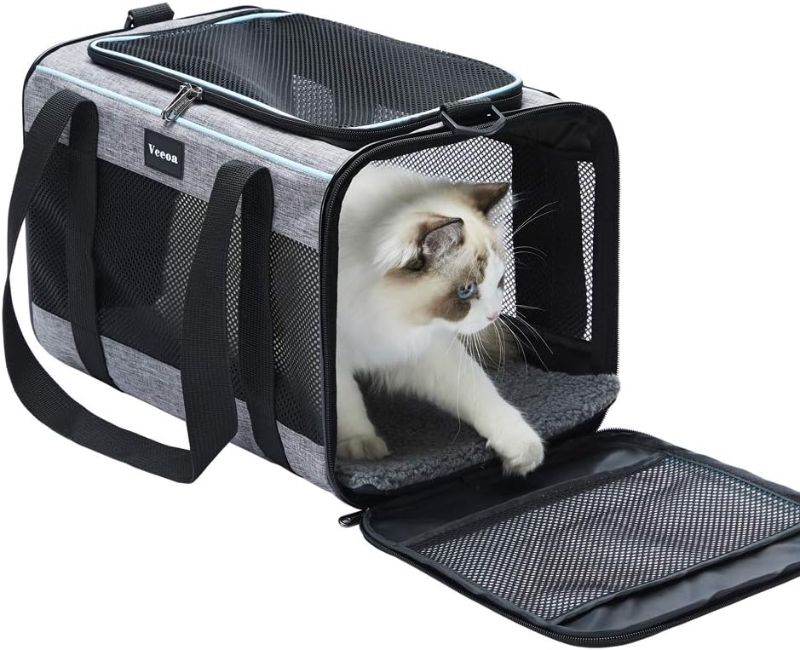 Photo 1 of Vceoa 17.5x11x11 Inches Cat, Dog Carrier for Pets Up to 16 Lbs, Soft-Sided Cat Bag Animal Carriers Travel Puppy Carry As a Toy of Fabric Pet Home
