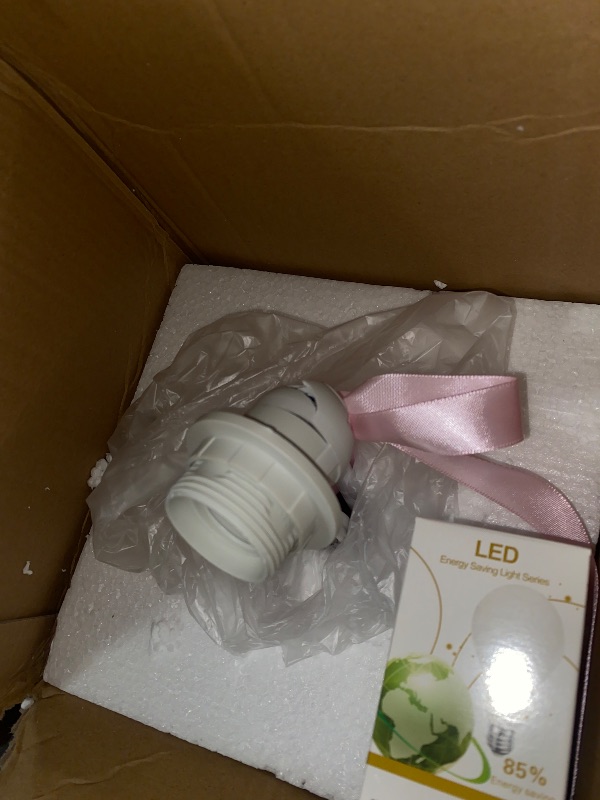 Photo 1 of Cozylight Bedside Lamp, Pink Dancing Shoes Design, 14inch Tall Table Lamp with Fabric Stitch Shade for Girl’s Bedroom Décor, Including an E26 LED Bulb (Push Button)
