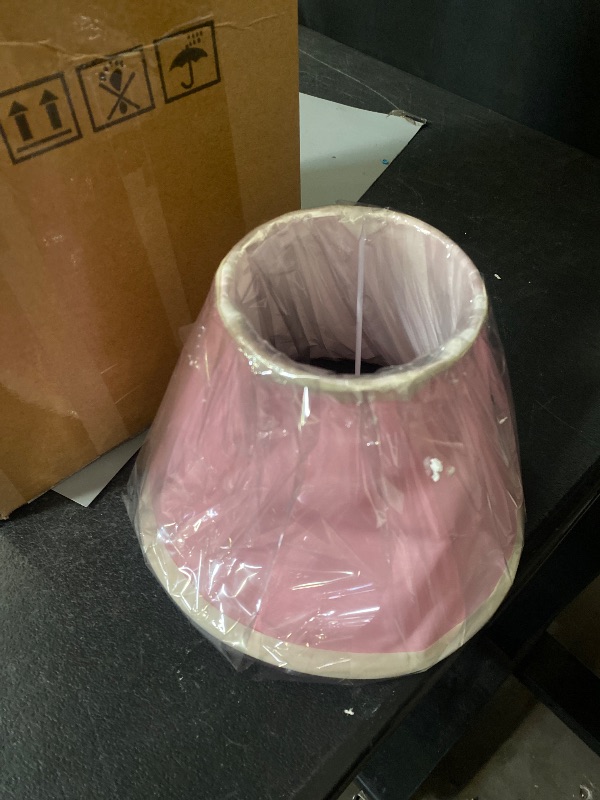 Photo 1 of Cozylight Bedside Lamp, Pink Dancing Shoes Design, 14inch Tall Table Lamp with Fabric Stitch Shade for Girl’s Bedroom Décor, Including an E26 LED Bulb (Push Button)
