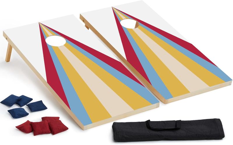 Photo 1 of BRAND NEW** Solid Wood Premium Cornhole Set, 3' x 2' Corn Hole Set with 8 Bean Bags, Classic Corn Hole Games for Adults, Family, Outdoor Cornhole Boards Bean Bag Toss Game with Carrying Bag