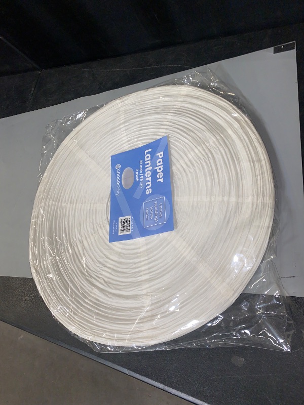 Photo 1 of White Oval Classic Paper Lanterns 22" - 2 Pack - Chinese Japanese Hanging Paper Lamp Shades - China Ball Lantern