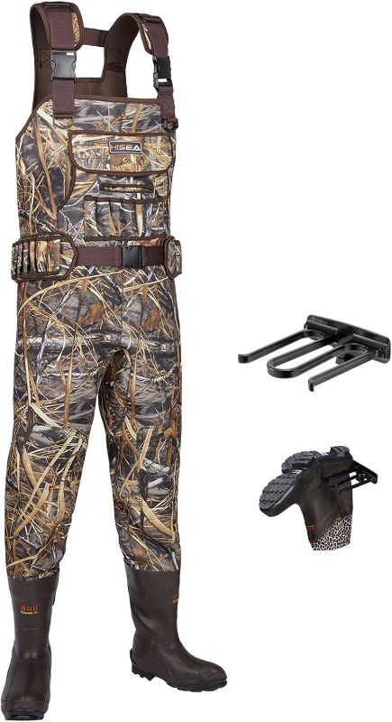 Photo 1 of SIZE LARGE 10/34- HISEA Hunting Waders, Neoprene Chest Waders for Men with 800G Insulated Boots Waterproof Neoprene Bootfoot Waders