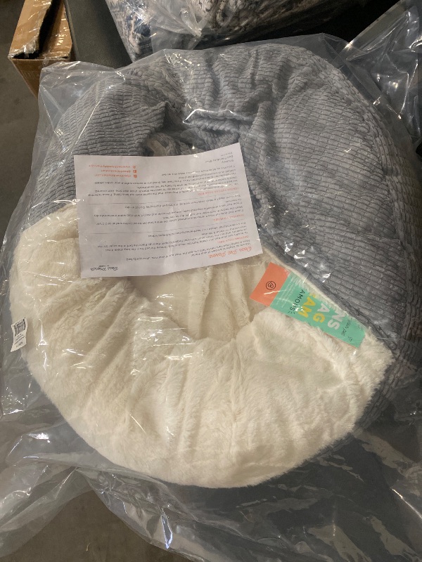 Photo 1 of Best Friends by Sheri Cozy Cuddler Mason Covered Cat and Dog Bed with Attached Blanket, Gray, 23"x23"