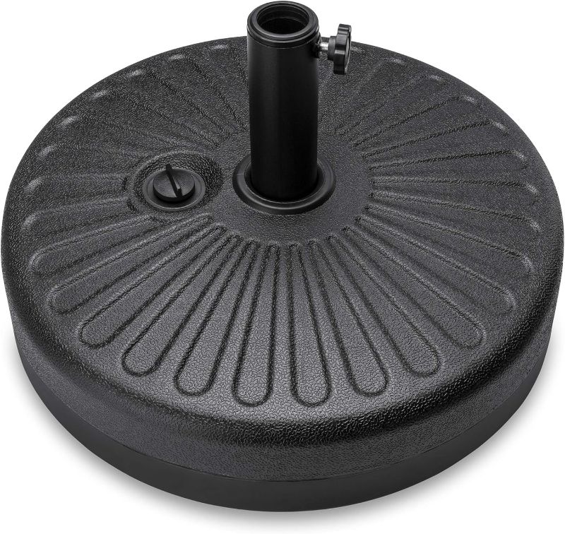 Photo 1 of FACTORY SEALED** Best Choice Products Fillable Umbrella Base Stand Round Sunburst Plastic Patio Umbrella Base Stand, Pole Holder for Outdoor, Lawn w/ 55lbs Weight Capacity, Adjustment Knob
