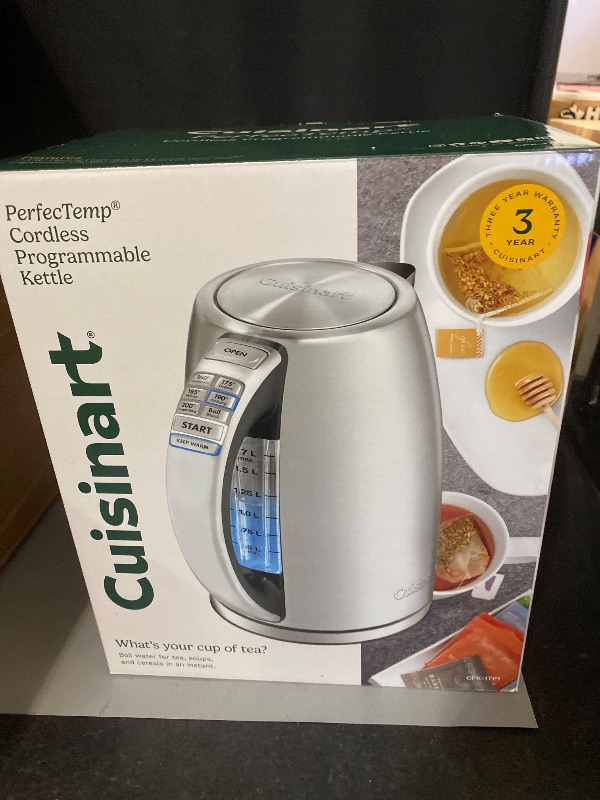 Photo 1 of NEW**Cuisinart 1.7-Liter Stainless Steel Cordless Electric Kettle with 6 Preset Temperatures
