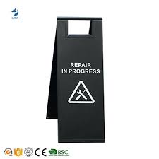 Photo 1 of Stainless Steel Repair In Progress Sign Portable Foldable Sign (Black)