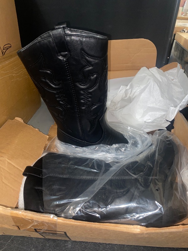 Photo 1 of SIZE 8- Women's Cowboy Boots Pull On Cowgirl Boots Mid Calf Western Boots