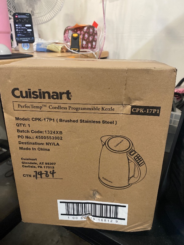 Photo 1 of Cuisinart 1.7-Liter Stainless Steel Cordless Electric Kettle with 6 Preset Temperatures
