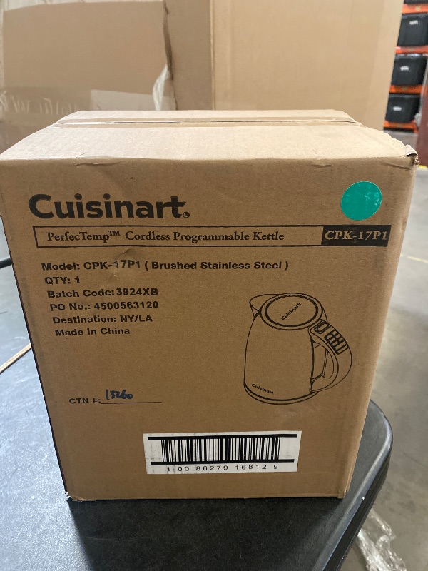 Photo 1 of Cuisinart 1.7-Liter Stainless Steel Cordless Electric Kettle with 6 Preset Temperatures
