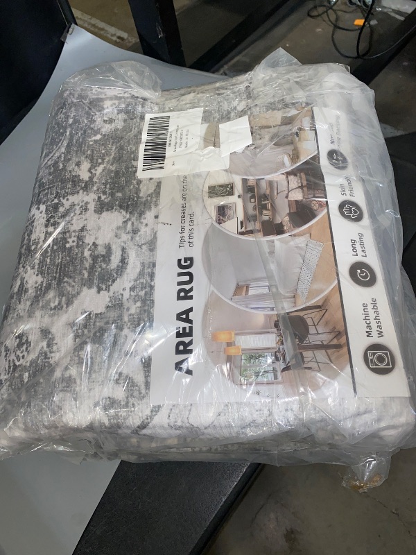 Photo 1 of BRAND NEW** Gray Area Rug 8x10 Machine Washable Large Vintage Living Room Distressed Non Slip Carpet Traditional Indoor Bedroom Grey Retro Floral Accent Throw Rug for Office Kitchen Dining Room
