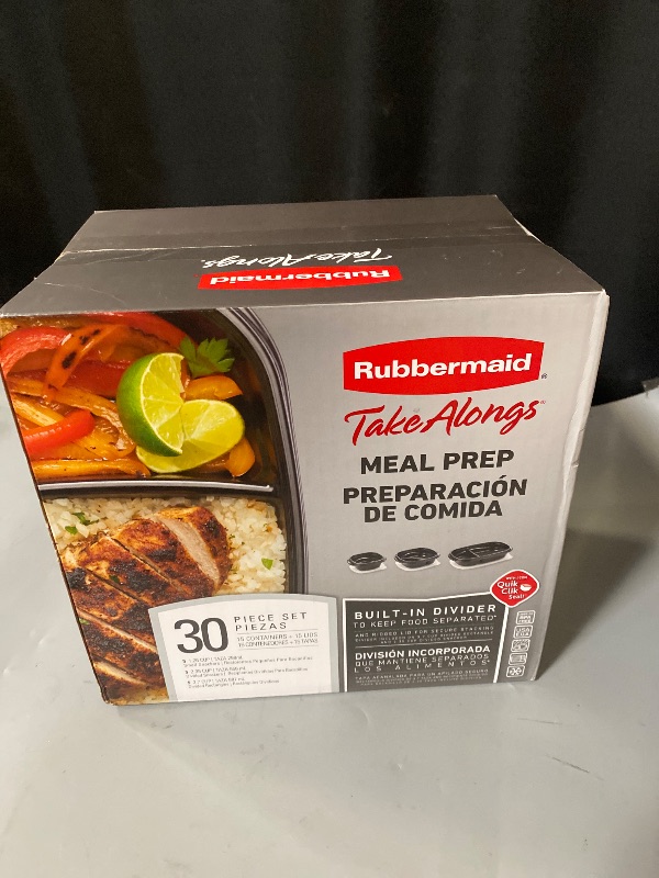 Photo 1 of Rubbermaid TakeAlongs Food Storage Containers with Divided Base, 30 Piece Set