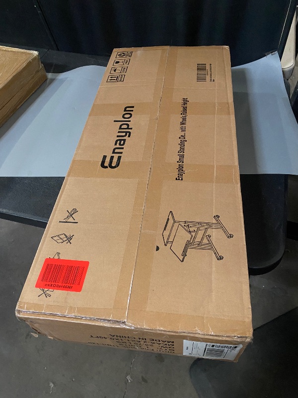 Photo 1 of Small Standing Desk with Wheels, Tall Mobile Stand Up Table, Portable Standing Desk for Walking Pad, Rolling Table Adjustable Height, Rolling Computer Table for Tall Person

