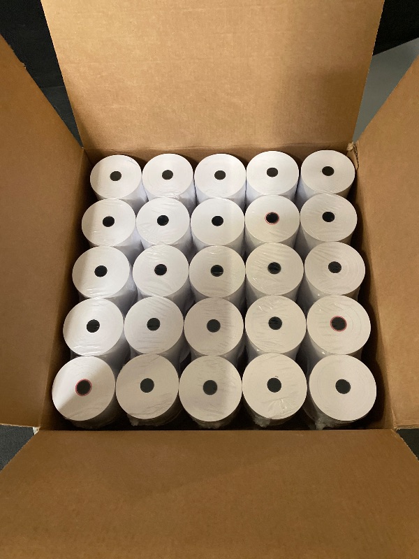 Photo 1 of (50 Rolls) 3" x 165' 1-Ply Bond Receipt Paper POS Cash Register Paper | TMU200 SRP275 Star sp 700 Kitchen Printer Paper Rolls from Nayelish