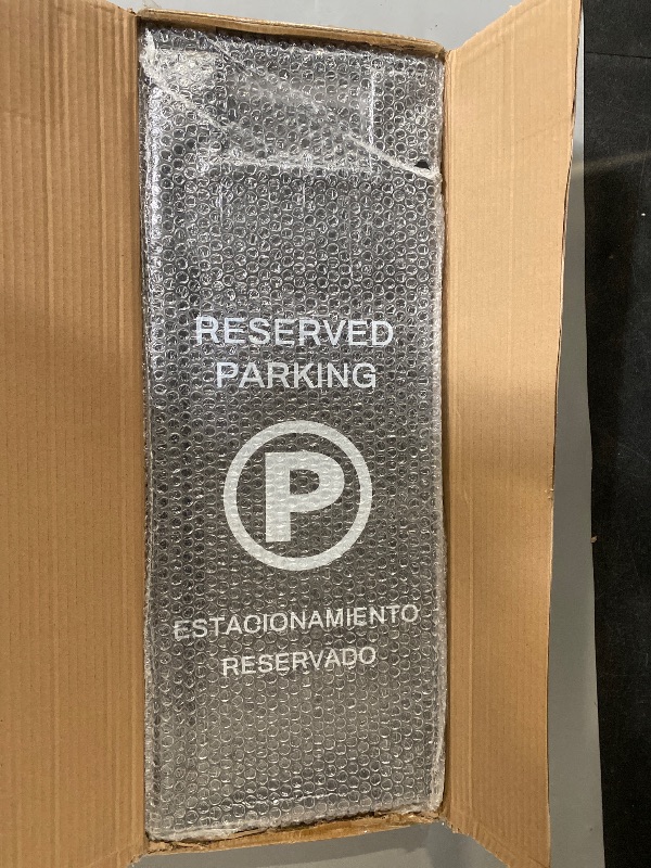Photo 1 of Reserved Parking Sign – Foldable Heavy Duty Plastic A-Frame with Bold “P” Symbol, Bilingual English & Spanish – 24" Tall Reserved Spot Marker for Storefront, Driveway, Garage – Black