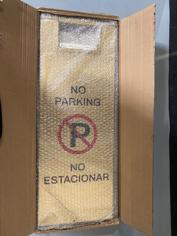 Photo 1 of Stainless Steel No Parking Sign Portable Foldable Handle 2-Pack (Gold)