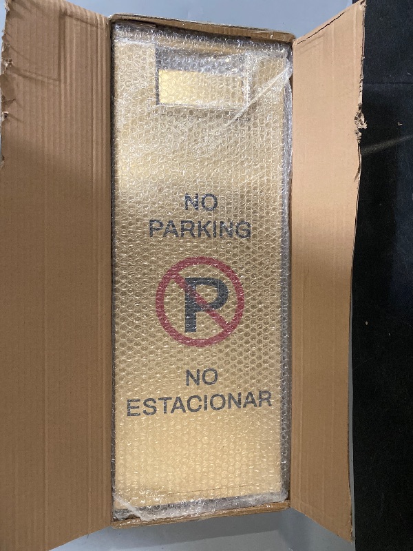 Photo 1 of Stainless Steel No Parking Sign Portable Foldable Handle 2-Pack (Gold)