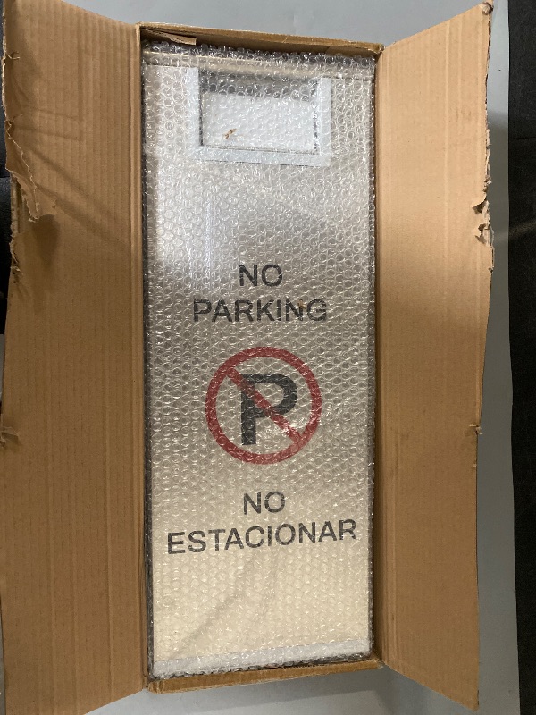 Photo 1 of Stainless Steel No Parking Sign Portable Foldable Handle 2-Pack (Silver)