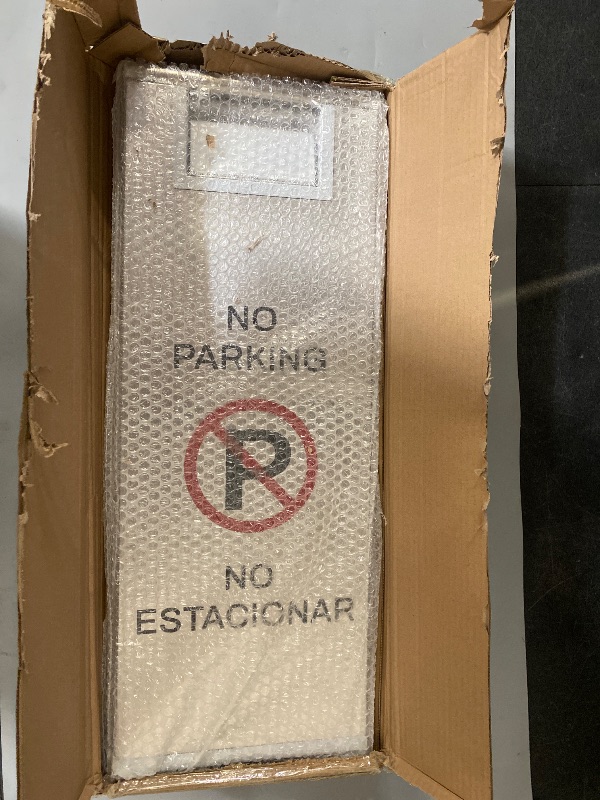 Photo 1 of Stainless Steel No Parking Sign Portable Foldable Handle 2-Pack (Silver)