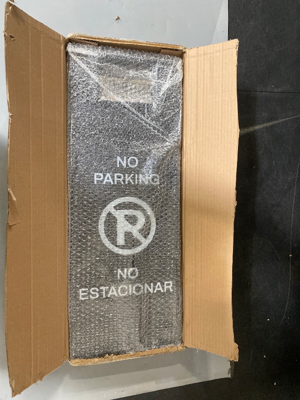 Photo 1 of Stainless Steel No Parking Sign Portable Foldable Handle 2-Pack (Black)