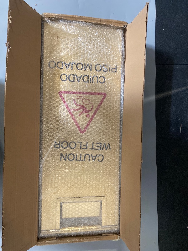Photo 1 of Stainless Steel Wet Floor Sign 2 Pack, 24 Inch Double-Sided Foldable Caution Sign with Handle, 8.8 lb Bilingual Warning for Restaurant, Office, Commercial Cleaning Use, Gold