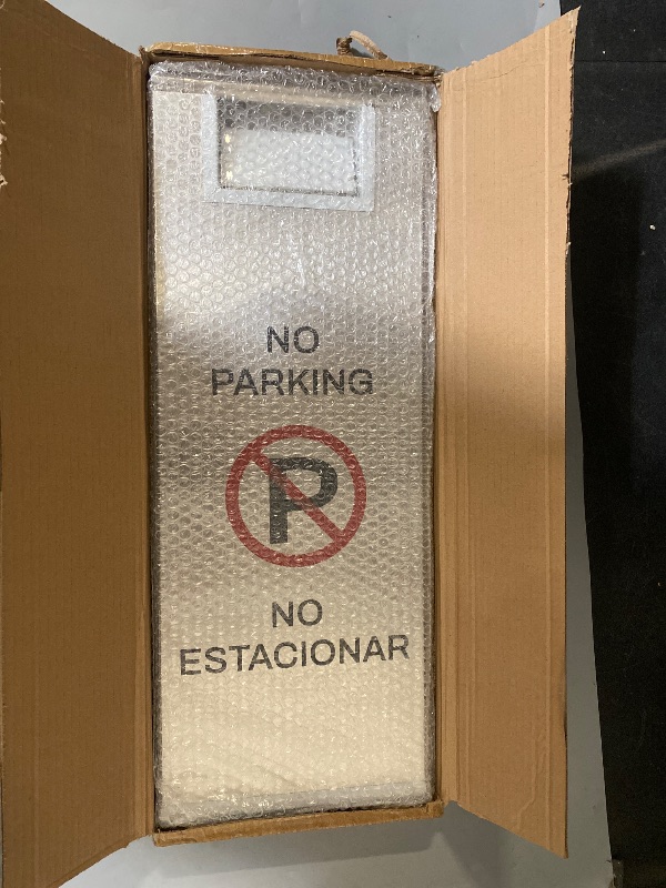 Photo 1 of Stainless Steel No Parking Sign Portable Foldable Handle 2-Pack (Silver)