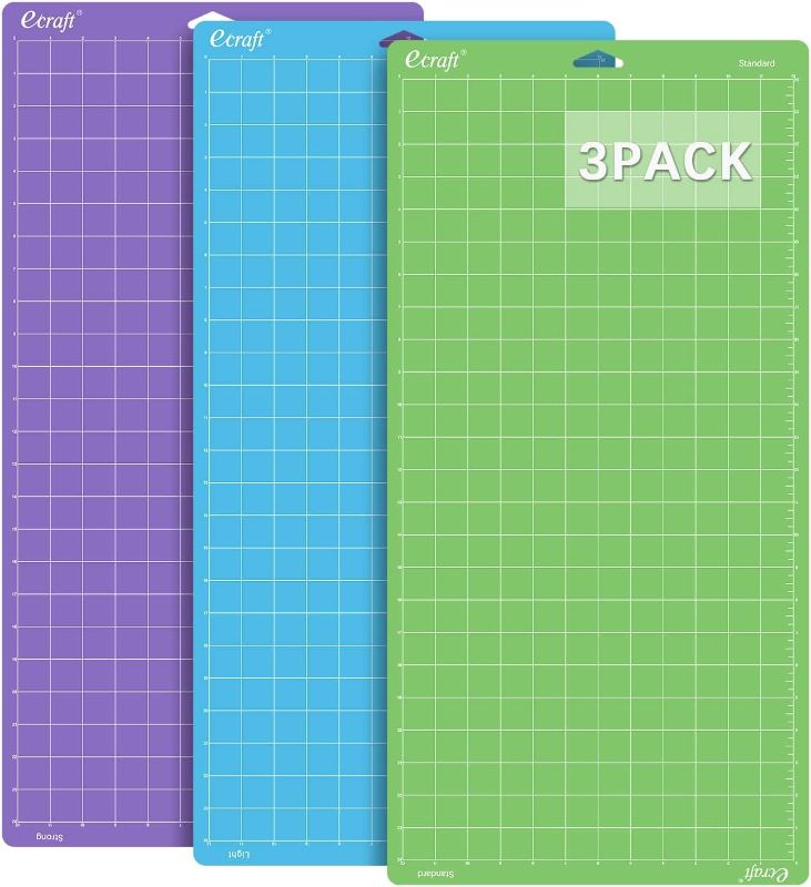 Photo 1 of Ecraft Cutting Mat for Cricut Explore One/Air/Air 2 Maker?Strong,Standard,Light) 12X24inch (3 pack) Variety Adhesive Quilting Cut Mats Replacement for Crafts?Sewing and All Arts.
