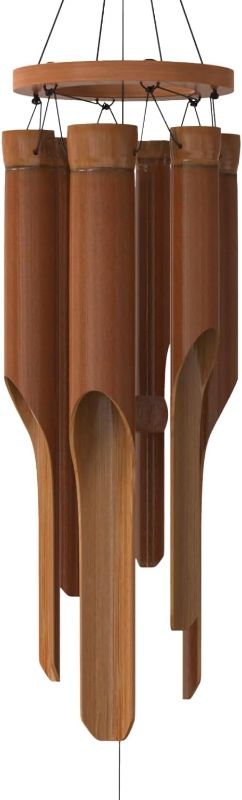 Photo 1 of Classic Bamboo Wind Chimes - Outside Outdoor Wood Wooden Windchimes, Small, Handcrafted with Calming Deep Tones, Ideal Home Decor or Gift for Any Occasion
