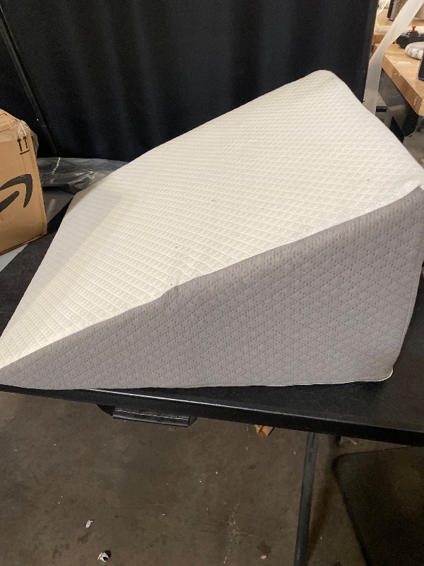 Photo 1 of Wedge Pillow for Sleep Apnea, 12 Inch Bed Wedge Pillow for Headboard, Headboard Triangle Pillow Wedge for Acid Reflux, After Surgery, Snoring, Cooling Memory Foam Top, Removable Cover
