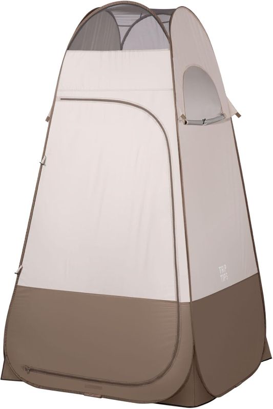 Photo 1 of TRIPTIPS Pop Up Shower Tent with Mesh Window, Portable Toilet Privacy Tent, 6.9 FT, Removable Rain Cover/UPF 50+
