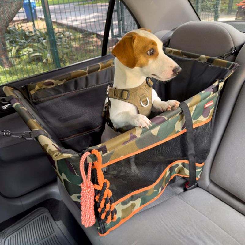 Photo 1 of Premium Dog Car Seat Medium Sized Dog - Secure and Comfortable Small Dog Car Seat - Ideal for Medium Sized Dogs - Durable and Easy to Install Car Seat for Dogs with Dog Rope Toys by Donant
