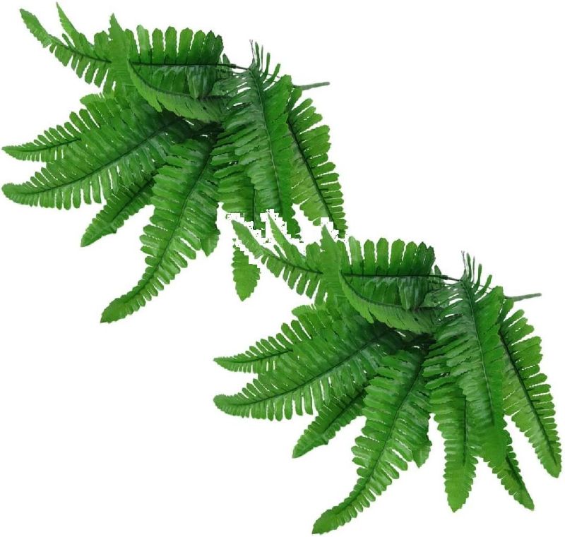 Photo 1 of  Resistant Lifelike Artificial Boston Fern, Lifelike Faux Fern Faux Ferns for Outdoors Silk Fern Grass Faux Flowers Faux Fern for Porch Window Home Decor (2PC)