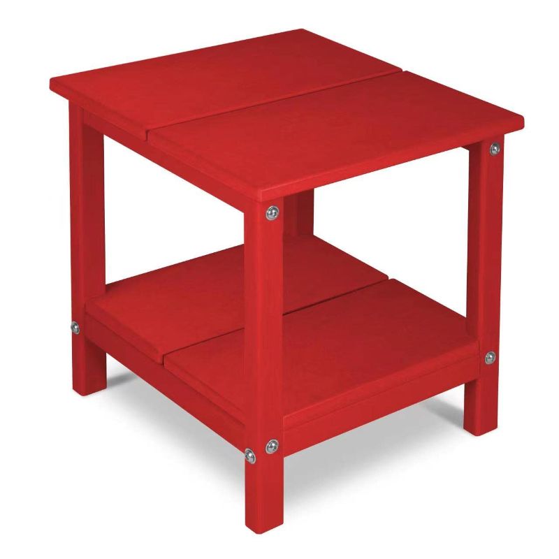 Photo 1 of Aoorun hdpe Patio Table Small, 2 Tier?16" D x 16" W x 18" H-Blue