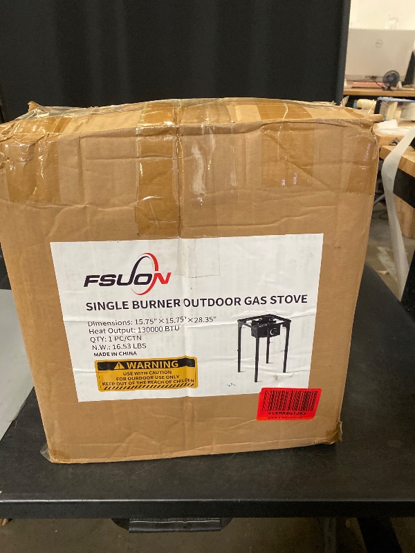 Photo 1 of FSUON Outdoor Camping Stove, 130000 BTU, Propane Gas Cooker with Detachable Legs, High Pressure Single Burner, 30 PSI Regulator