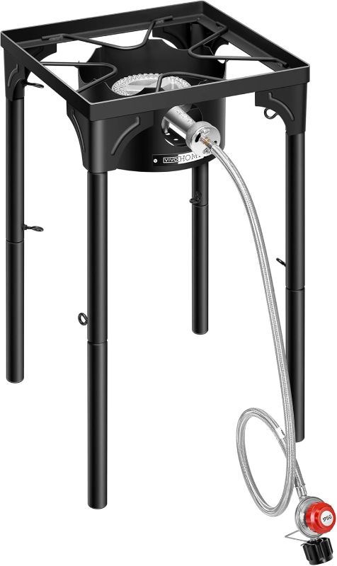 Photo 1 of FSUON Outdoor Camping Stove, 130000 BTU, Propane Gas Cooker with Detachable Legs, High Pressure Single Burner, 30 PSI Regulator