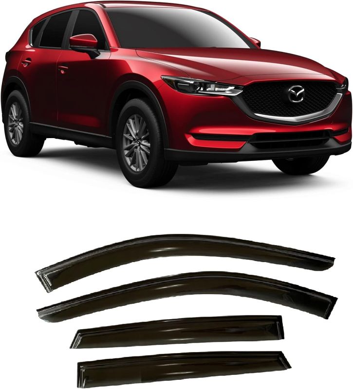 Photo 1 of 2017-2025 Tape-On Rain Guards for Mazda CX-5 Side Window Visor Deflectors Sport Touring Grand Touring Signature Durable Vent Shades 2018 2019 2020 2021 2022 2023 2024 CX5

