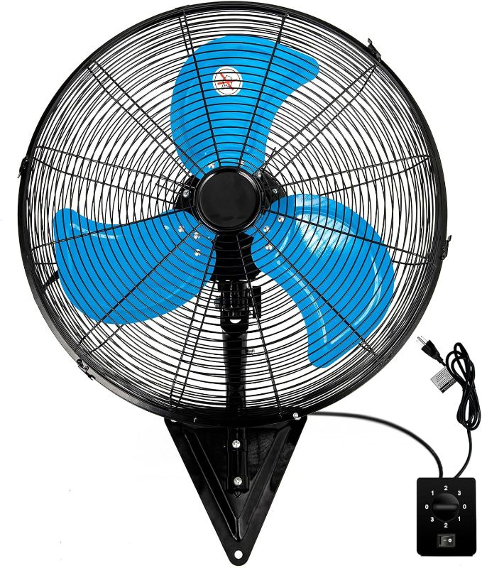 Photo 1 of Wall Mount Fan 7000 CFM, 20" High Velocity Wall Oscillation Fan 3-Speed Industrial Walls Fans for Indoor, Ercial, Residential, industrial, Warehouse, Greenhouse, Workshop, Basement Use-ETL
