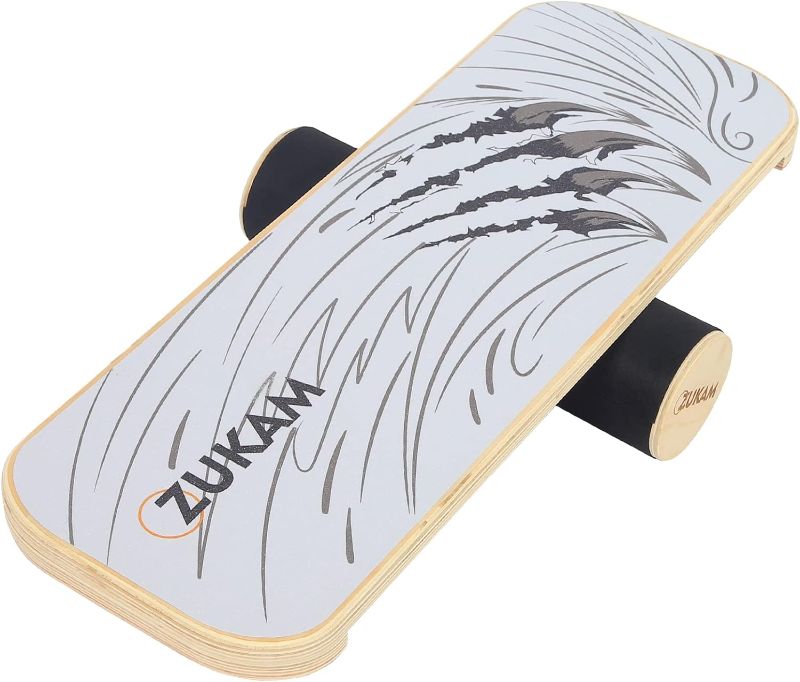 Photo 1 of Balance Board Trainer, Wooden Balancing Board with Workout Guide to Exercise and Build Core Stability, Wobble Board for Skateboard, Hockey, Snowboard & Surf Training
