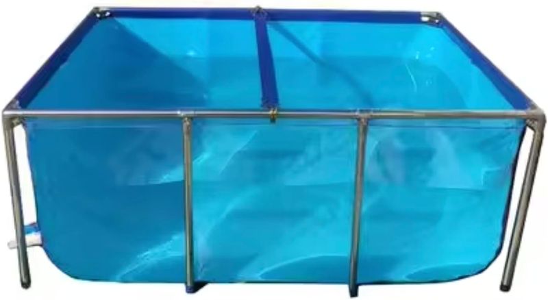 Photo 1 of Aquarium Pool Pond Transparent Collapsible - SOFTTANK 270 Gallon Fish Tank, Koi Pond, Outdoor Indoor Pool Pond for Fish, Turtle Tank Pond, Clear Transparent Viewing Window Panel, Drain Valve (Blue)
