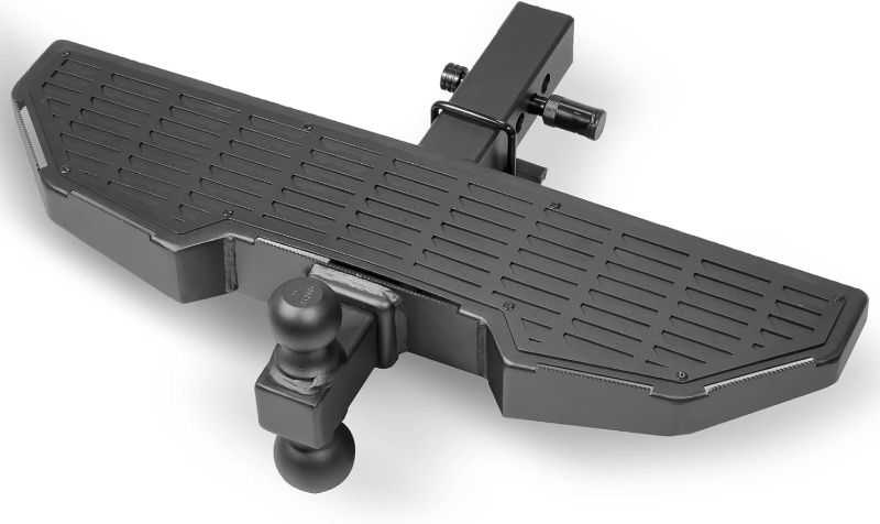 Photo 1 of 2" Trailer Hitch Step with 2-Inch & 2-5/16 Inch Ball Mount | Pickup Truck&Trailer&SUV Rear Bumper Guard Protector | Anti-Slip Design&with Traction Function | with U-Bolt Stabilizer and Pin Lock
