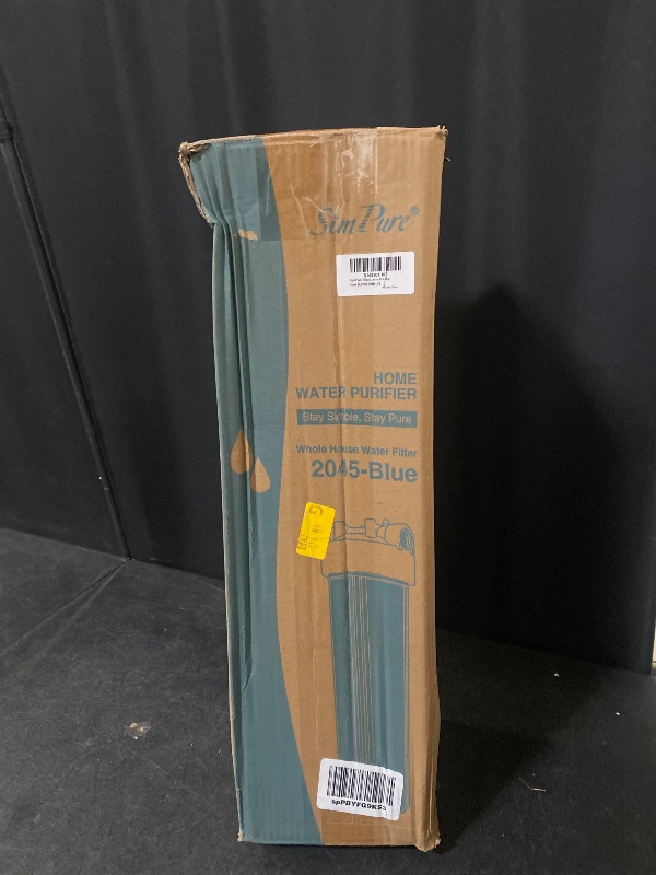 Photo 1 of SimPure Whole House Water Filter Housing (DB20P), 20" x 4.5" Sediment Carbon Filter Universal Housing, Pre-Filtration System for Well and City Water, 1" NPT Port, Pressure Release
