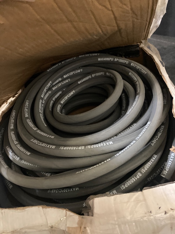 Photo 1 of 3/8" 4800PSI Pressure Washer Hose 200FT with Swivel Quick Connect for Cold/Hot Water Max 248°F, Kink Resistant Steel Wire Braided, Wear Resistant Power Washer Hose with M22 14mm Adapter
