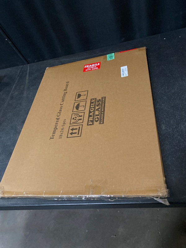Photo 1 of Tempered Glass Cutting Board for Kitchen, Clear Cutting Board for Countertop, Dishwasher Safe, Scratch Resistant, Heat Resistant, Shatter Resistant (24"x18")
