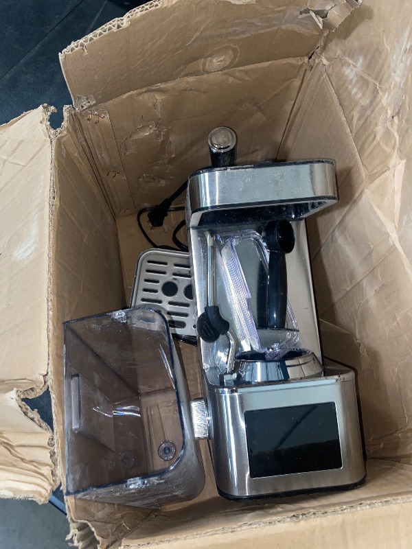 Photo 1 of Espresso Machine, 20 Bar Compact Espresso Maker with Steam Milk Frother, Stainless Steel Coffee Machine with 57.5oz Removable Water Tank & LED Touchscreen Monitors for Latte
