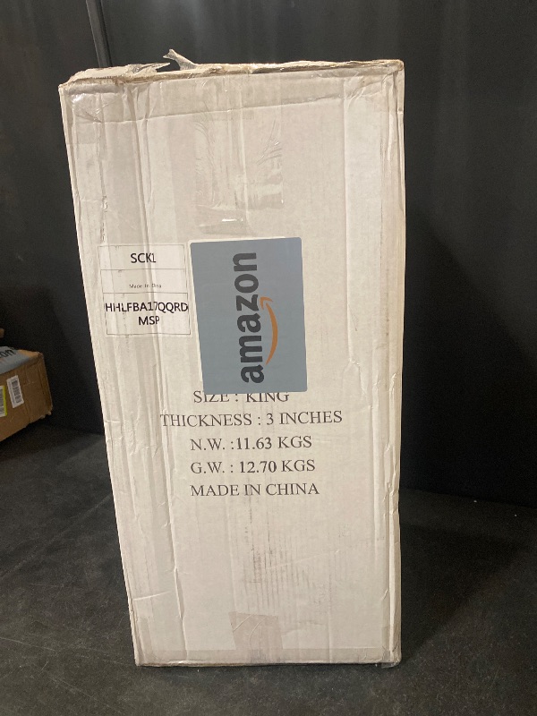 Photo 1 of KING** 3 Inch Gel Memory Foam Cooling King Size Mattress Topper, Mattress Pad Cover for Pressure Relief, Bed Topper with Removable Cover Soft & Breathable
