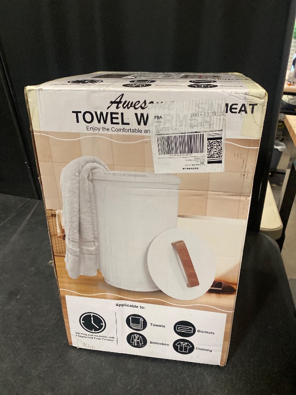 Photo 1 of SAMEAT Heated Towel Warmers for Bathroom - Large Towel Warmer Bucket, Wood Handle, Auto Shut Off, Fits Up to Two 40"X70" Oversized Towels, Best Ideals
